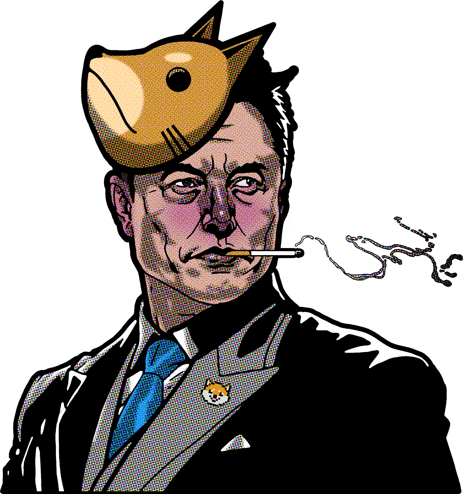 Elon Musk wearing a doge mask